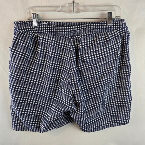 Onia The Calder Swim Trunks Mens XL Blue Plaid Check Quick Dry Shorts Hybrid - Picture 4 of 9